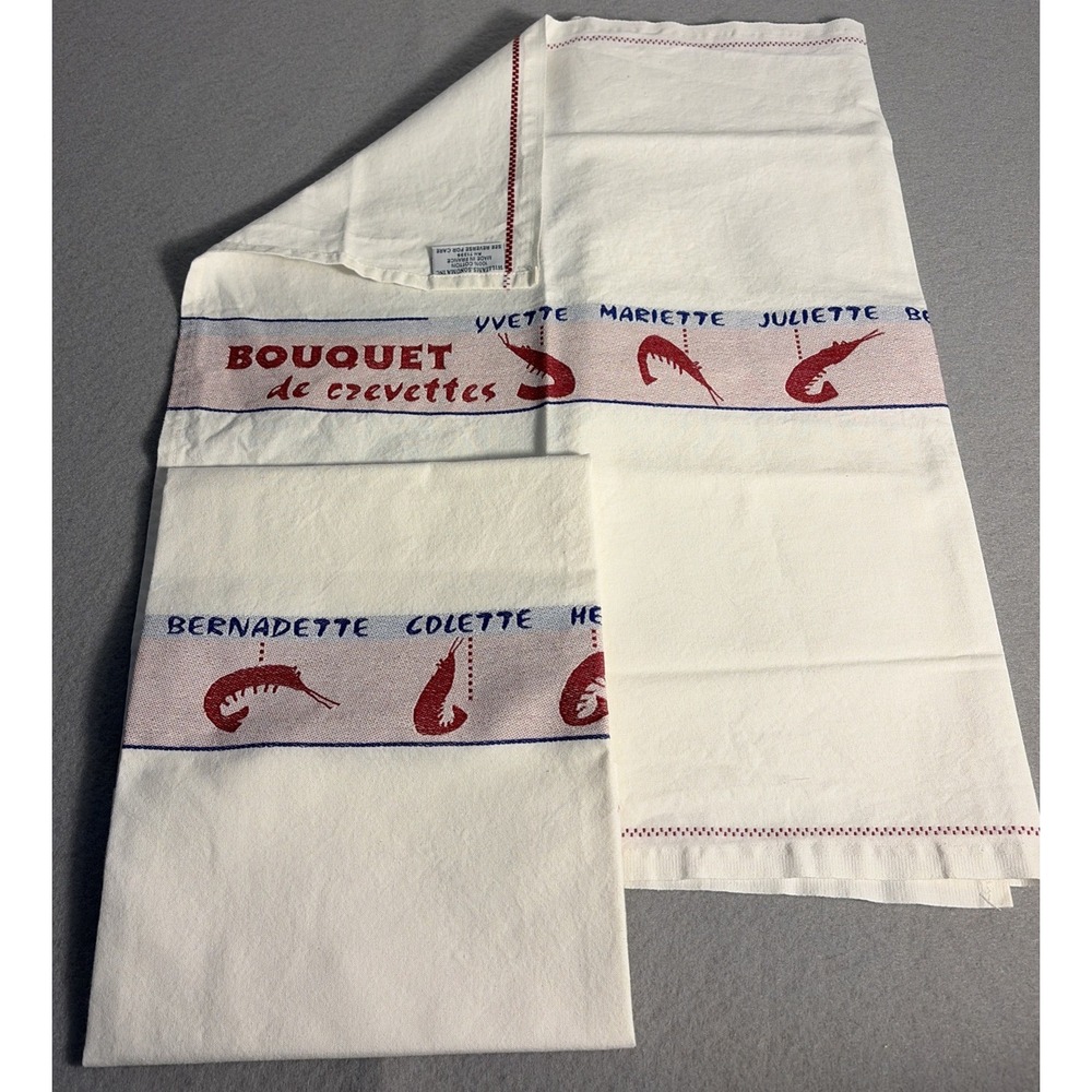 NWOT Williams & Sonoma 2 Cotton Tea Towels Made In France Bouquet De Czevettes